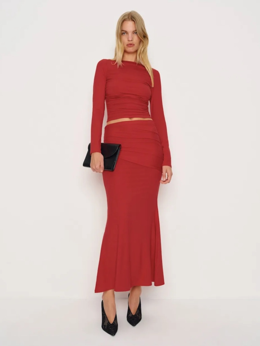 Reformation Emi Knit Two Piece:  Skirt and Top Set